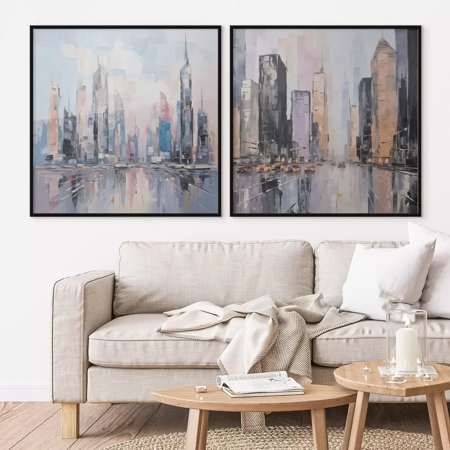 Fototapete Abstrakte Stadtimitation der Malerei d01032