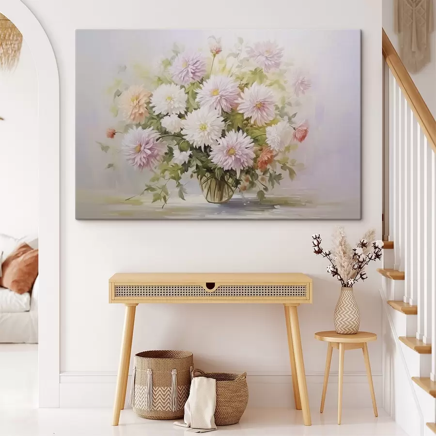 Wandbilder Chrysanthemen in einem Blumentopf s47154