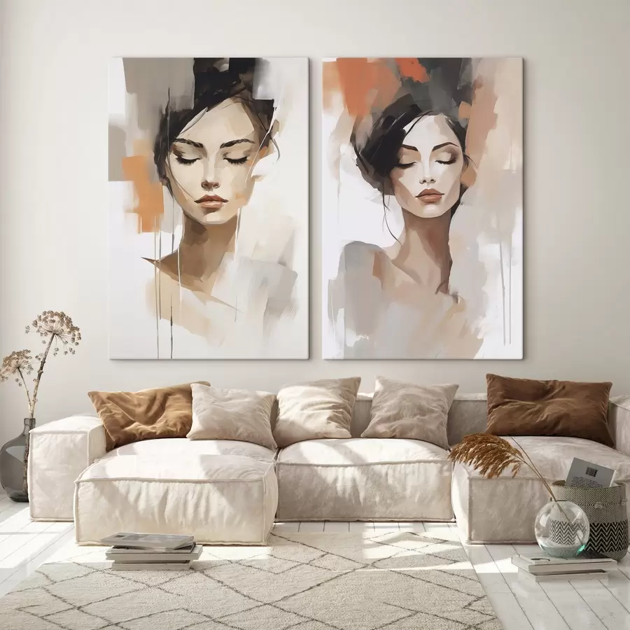 Wandbilder Abstraktes Porträt eines Mädchens m01159