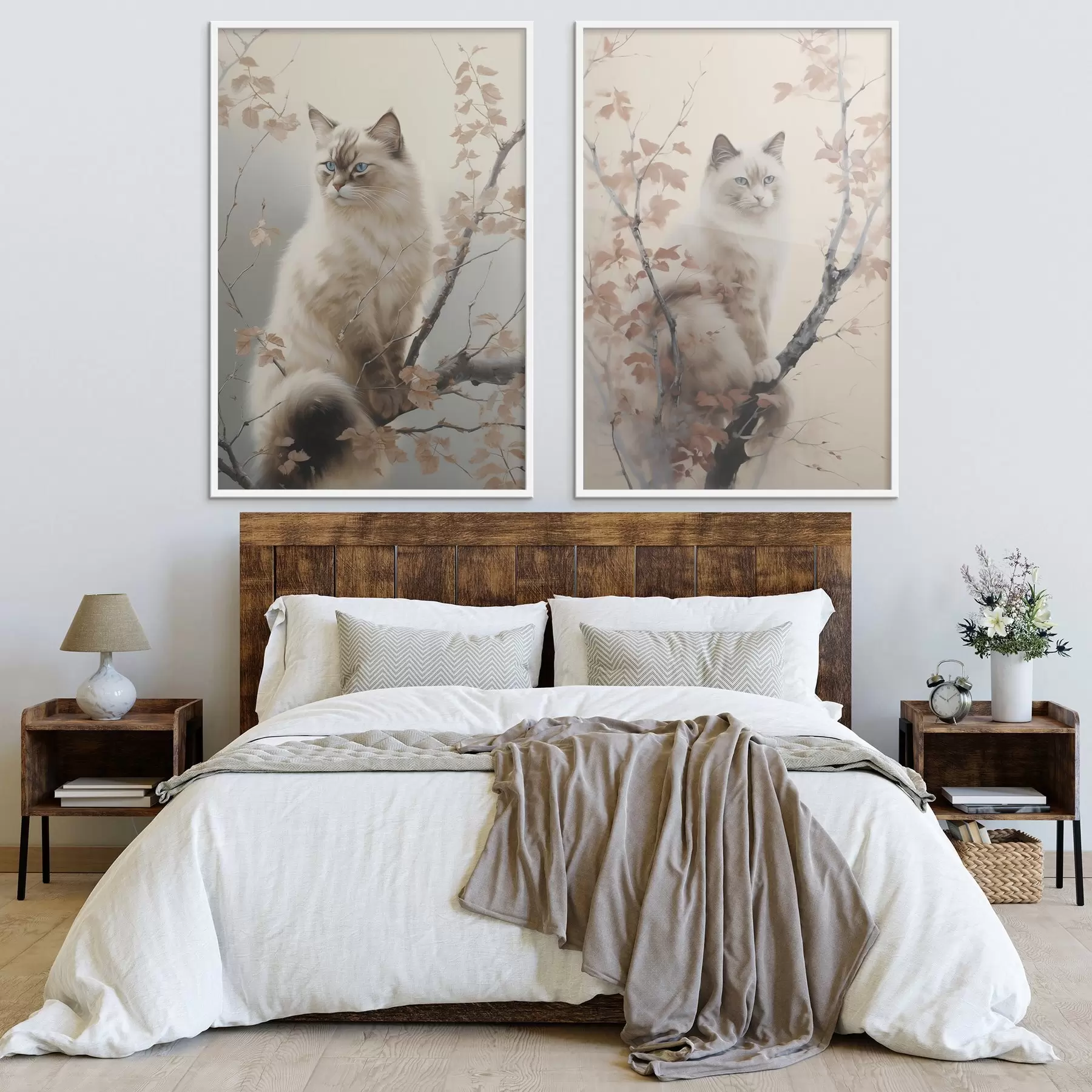 Fototapete Eine Katze auf einem Ast d00871