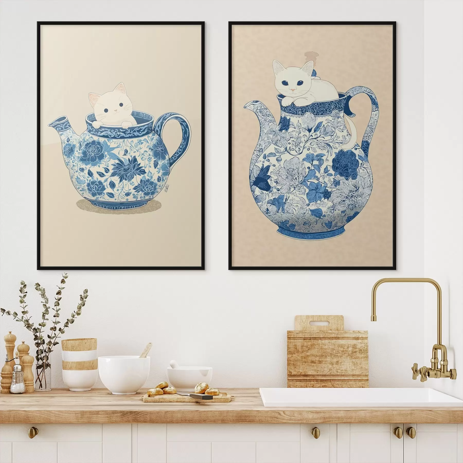 Fototapete Katze im Krug d00920