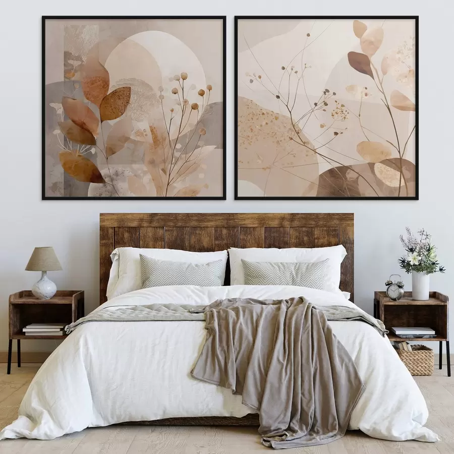 Fototapete Abstrakte zweigeteilte Blumenkomposition d00892