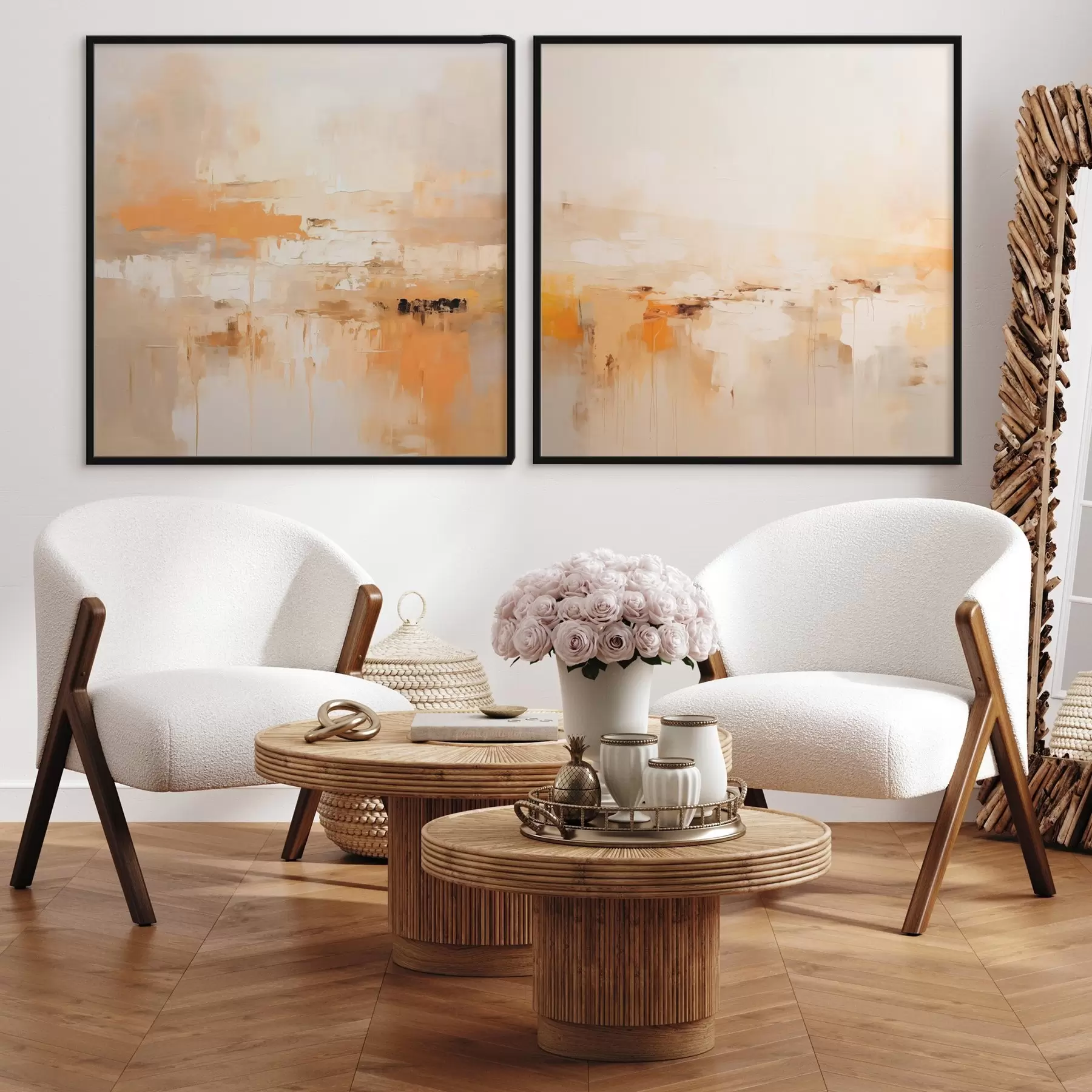 Fototapete Leichte abstrakte Malerei in Herbsttönen d00895