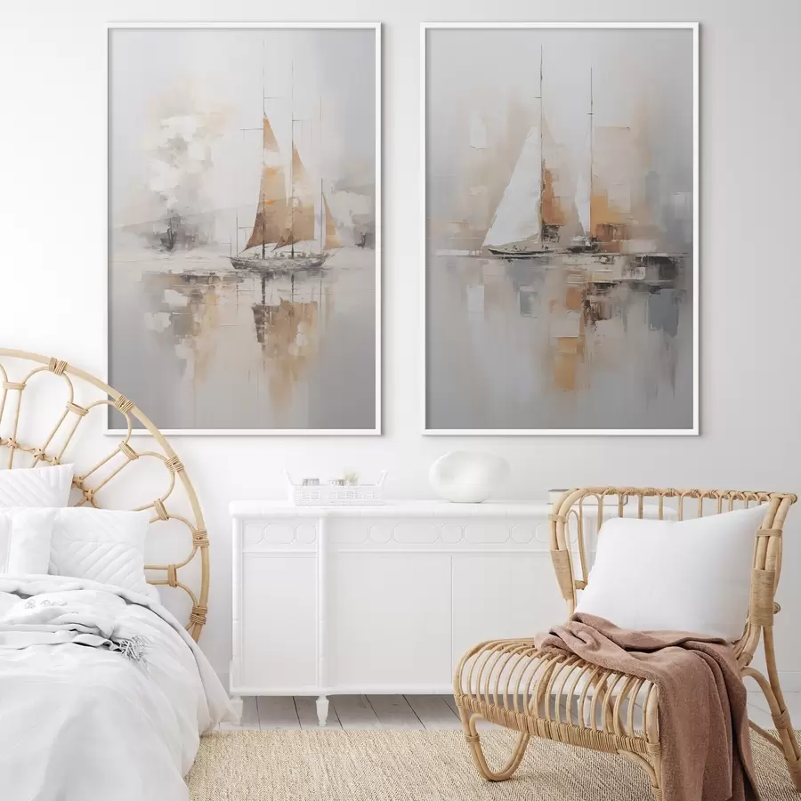 Fototapete Segelboot-Imitationsgemälde d00948