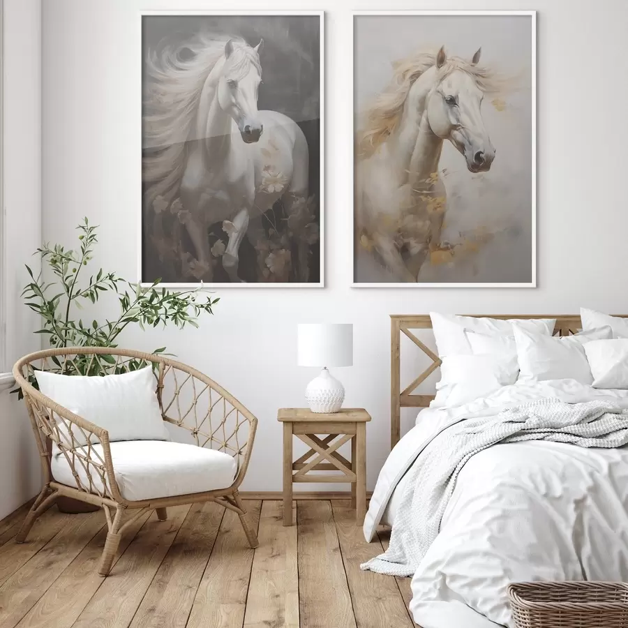 Fototapete Pferd imitiert Malerei d01000