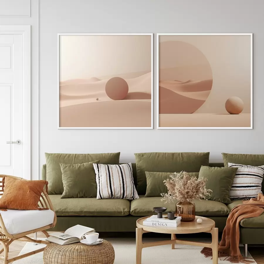 Fototapete Komposition mit ruhigen Flächen und einer geometrischen Form d00990