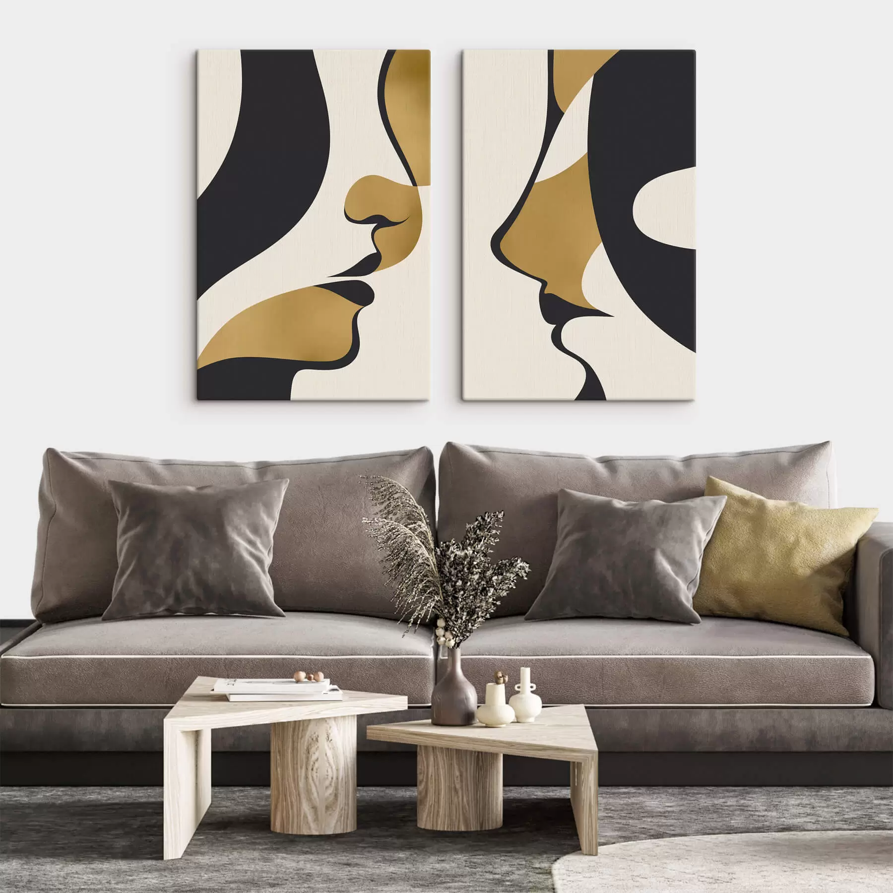 Wandbilder Abstrakte Silhouetten von Gesichtern m01166