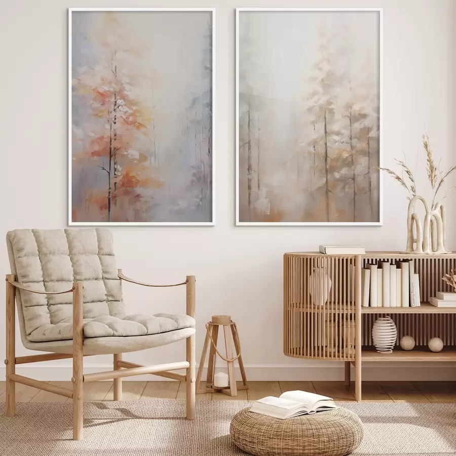 Fototapete Herbstwald-Imitationsgemälde d00833