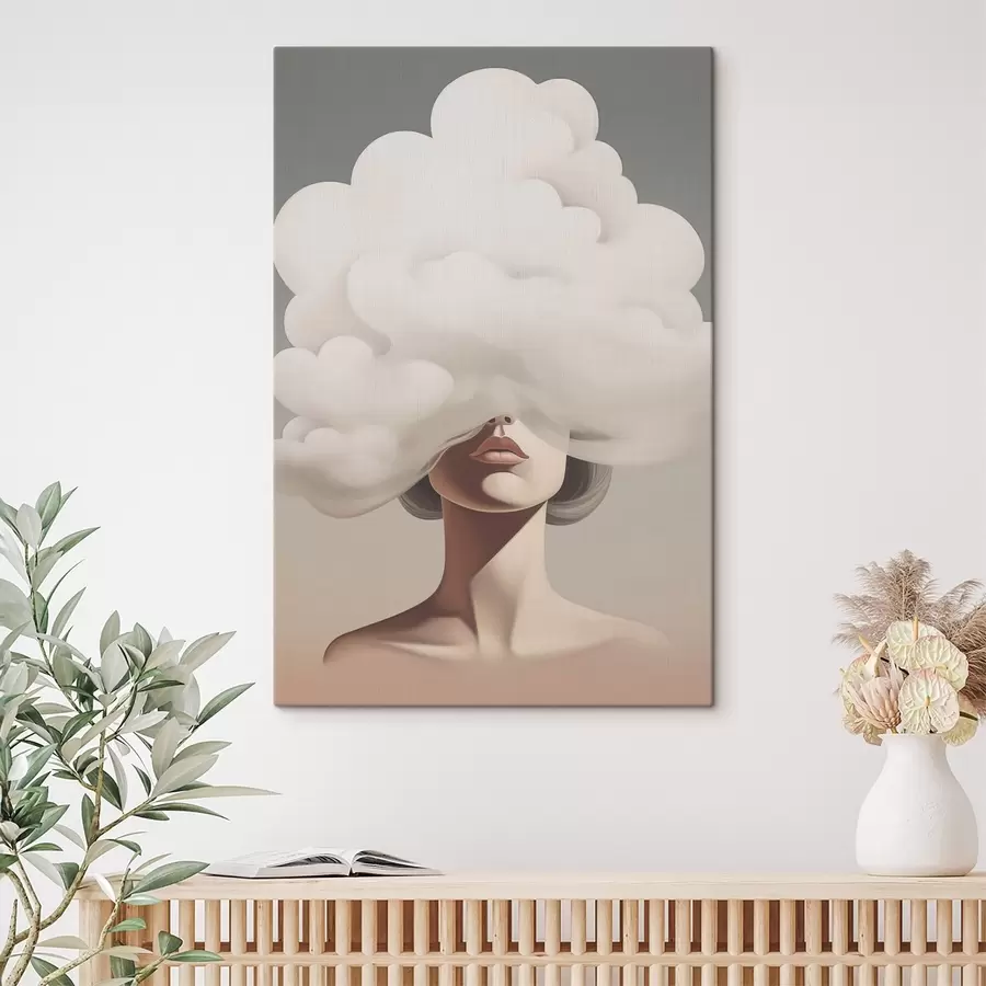 Wandbilder Das Gesicht des Mädchens ist von einer Wolke verdeckt. s47337