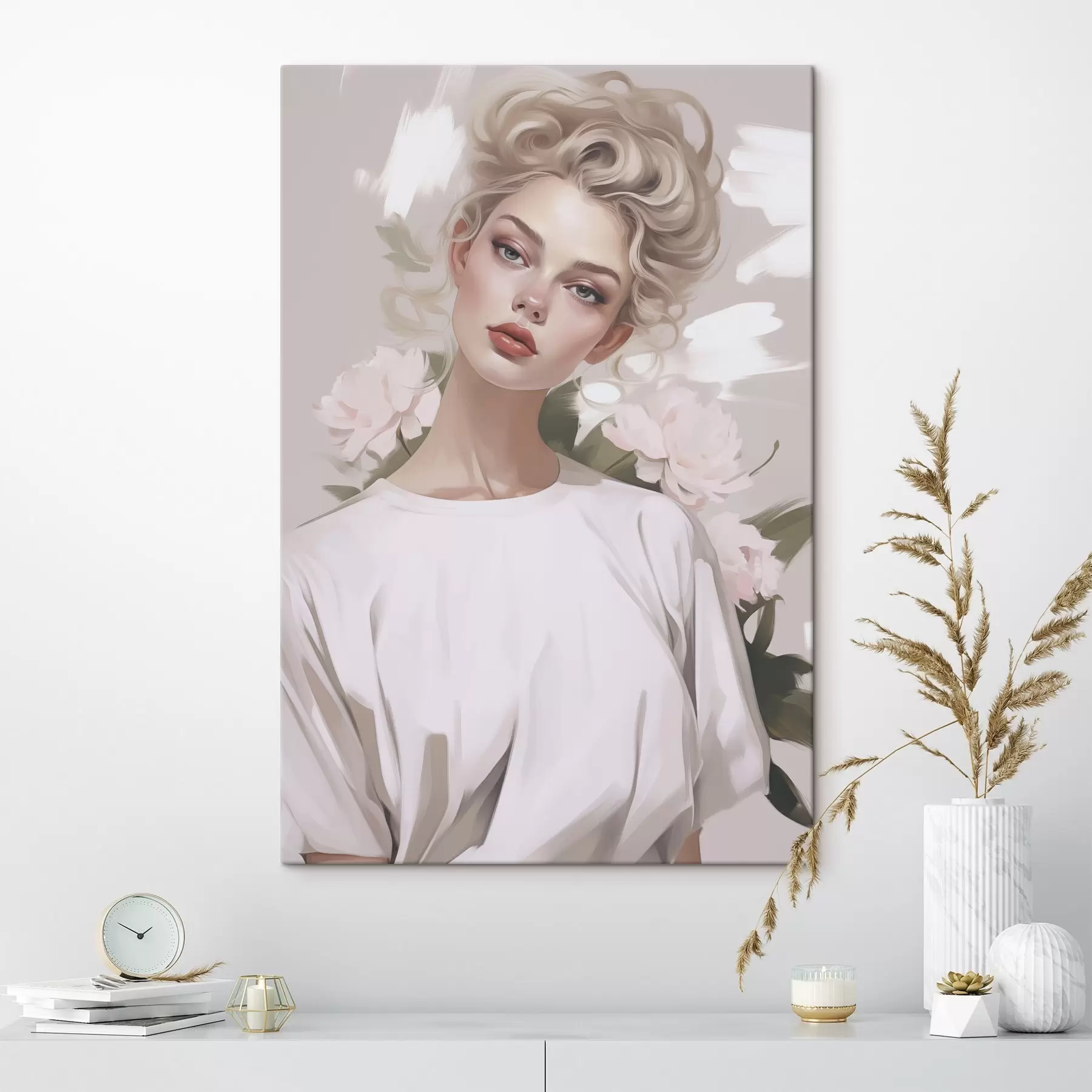 Wandbilder Porträt eines Mädchens in einem T-Shirt s47340