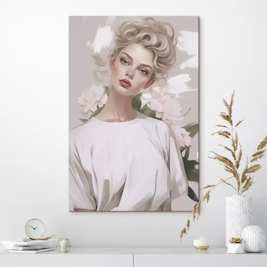 Wandbilder Porträt eines Mädchens in einem T-Shirt s47340