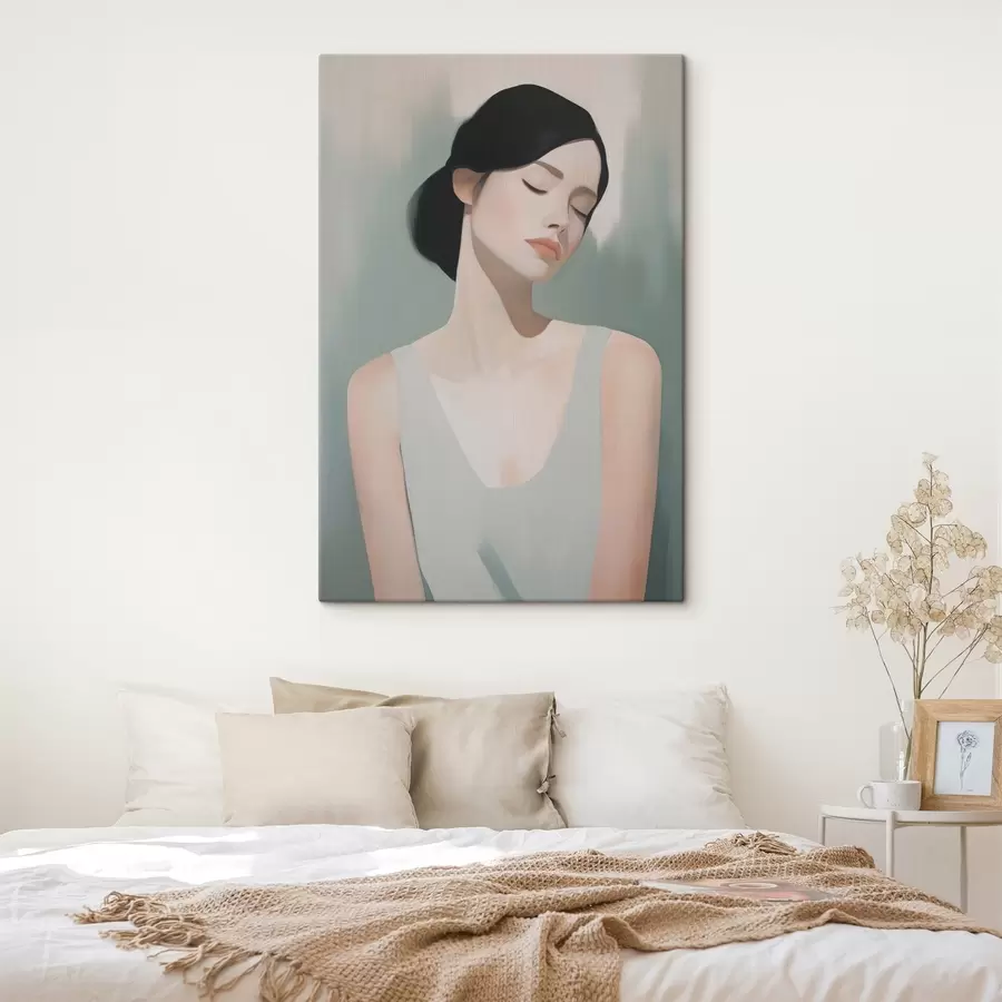 Wandbilder Ein Mädchen mit geschlossenen Augen s47341