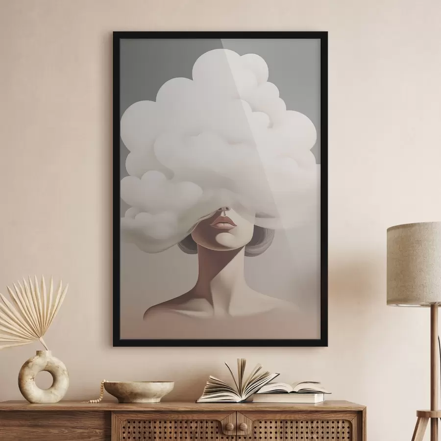 Fototapete Das Gesicht des Mädchens ist von einer Wolke verdeckt. f47337