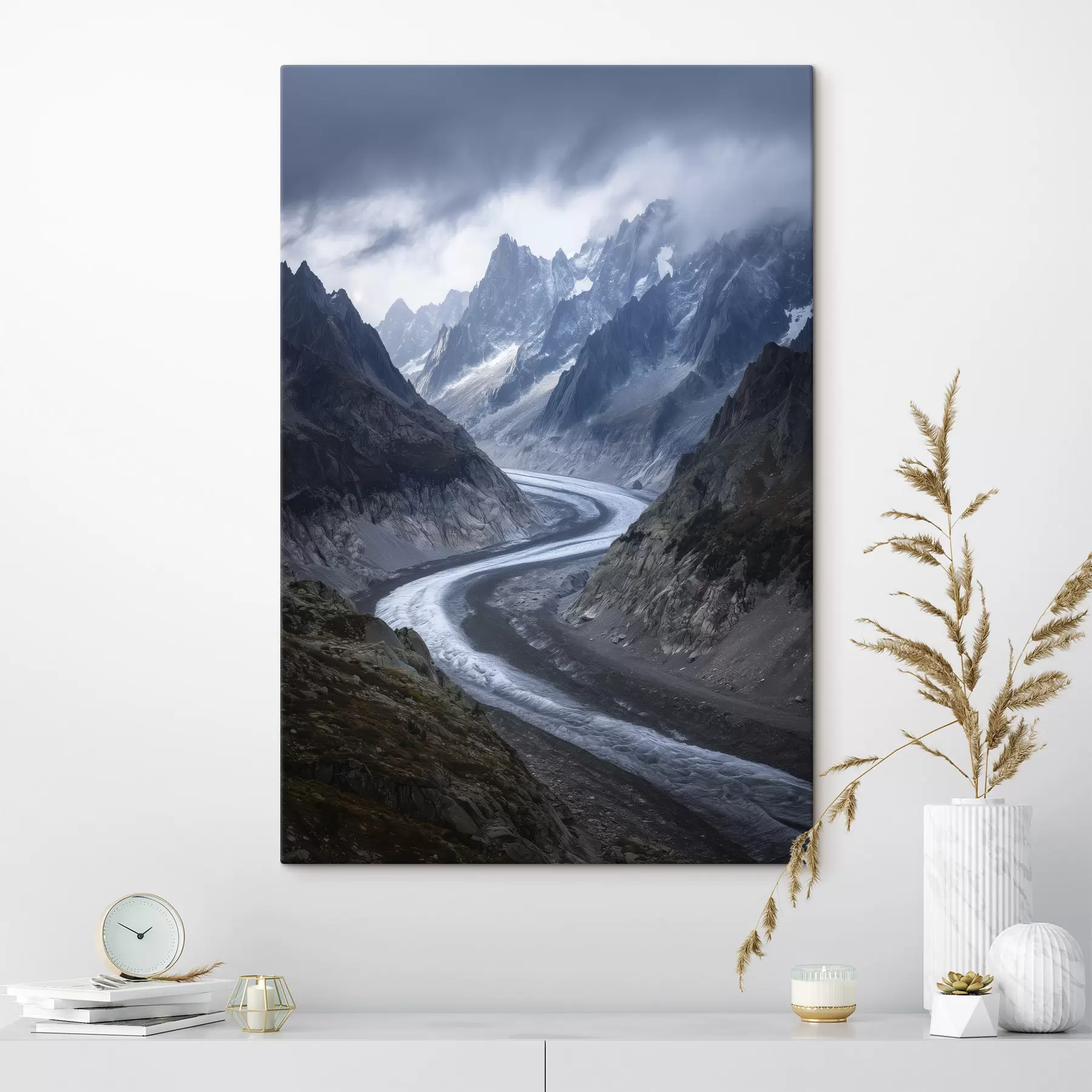 Wandbilder Berglandschaft mit Wolken s47142