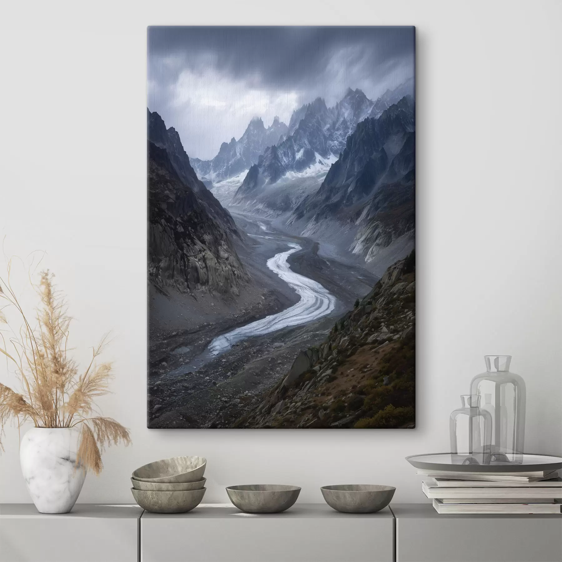 Wandbilder Berglandschaft mit Wolken s47143