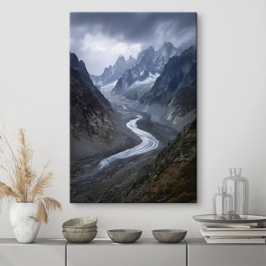 Wandbilder Berglandschaft mit Wolken s47143