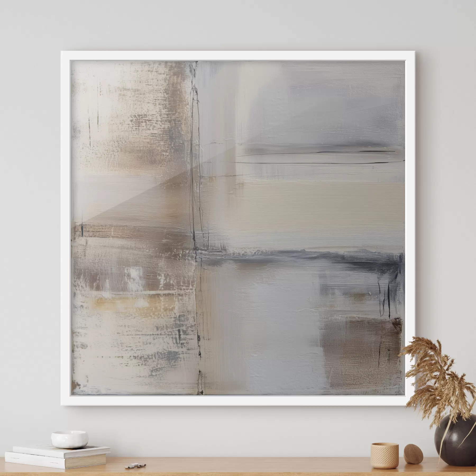 Fototapete zeitgenössische Abstraktion in gedämpften Farbtönen f47122