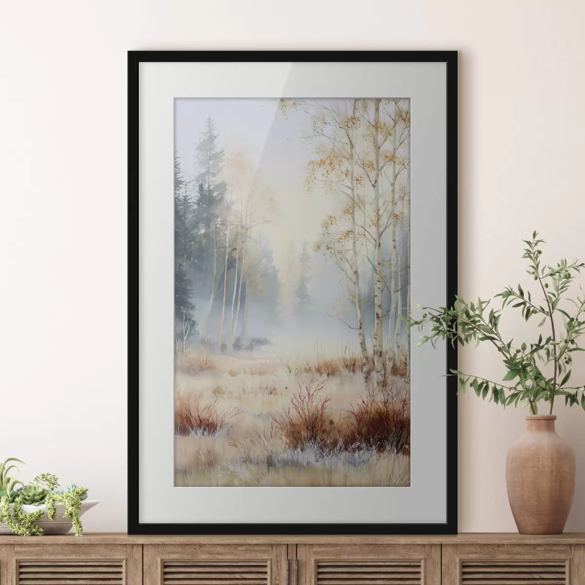 Poster Landschaft Erste Fröste im Wald f47130