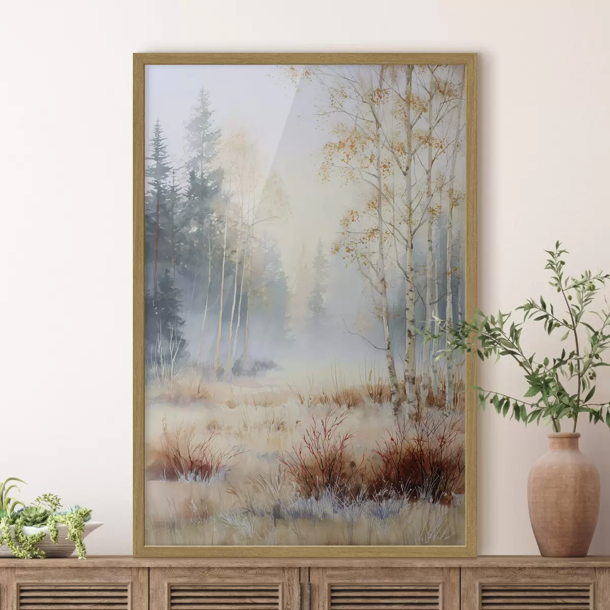 Poster Landschaft Erste Fröste im Wald f47130