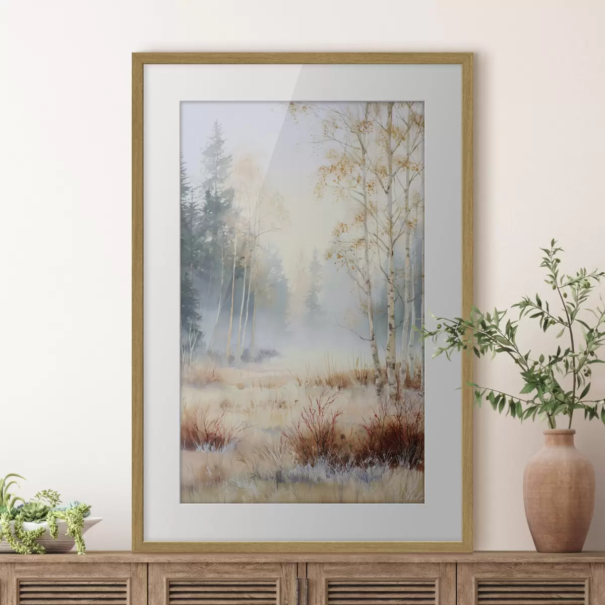 Poster Landschaft Erste Fröste im Wald f47130