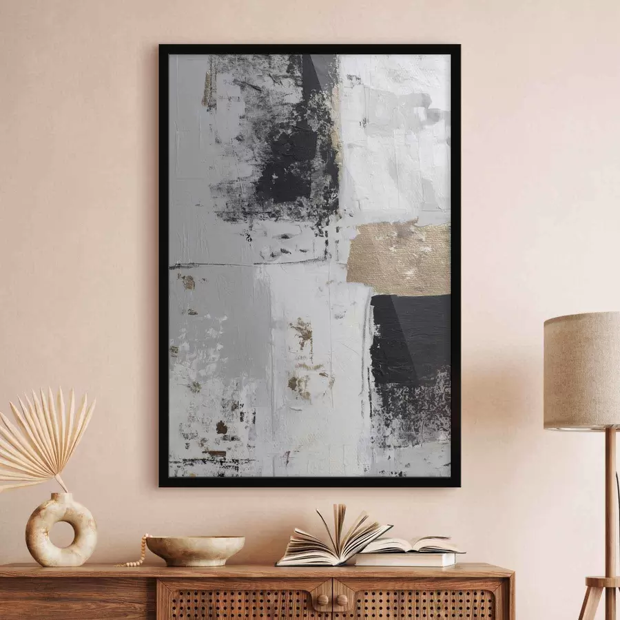 Fototapete zeitgenössische Abstraktion in kontrastierenden Farben f47134