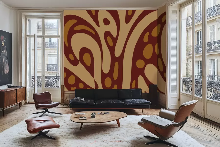 Fototapete Abstraktes Muster mit braunen und beigen Formen w05071v2