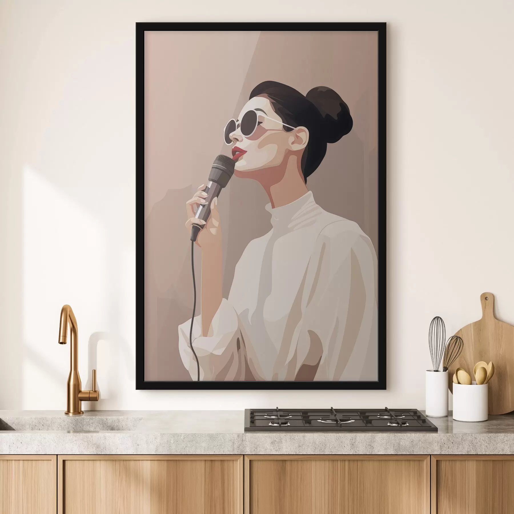 Fototapete Mädchen mit Mikrofon f47409