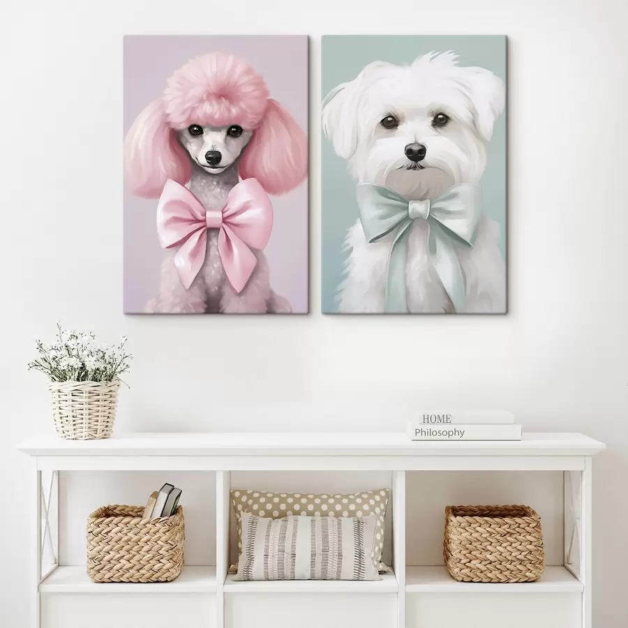 Wandbilder Hund mit Schleife m01193