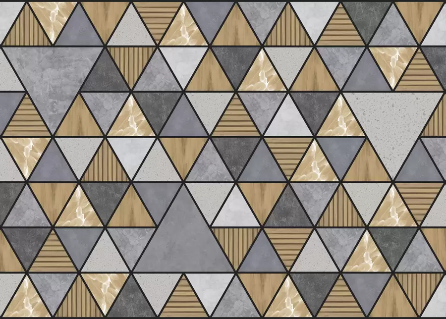 Fototapete Dreieckiges Ornament in neutralen und warmen Farben w05096v1