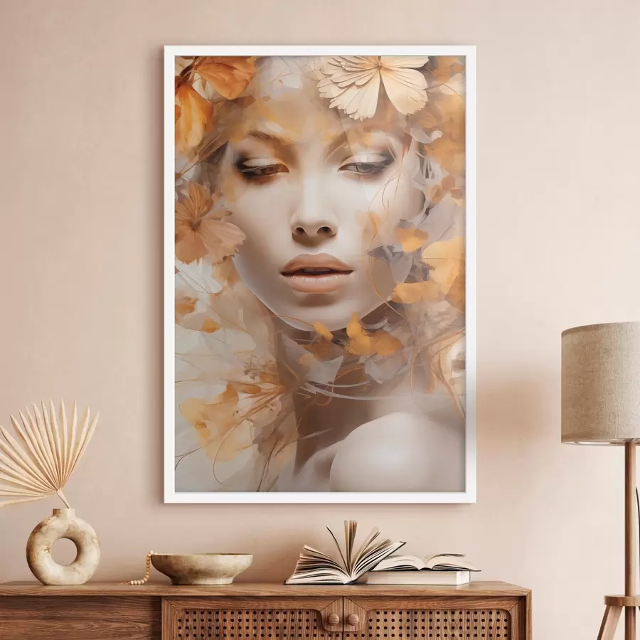 Fototapete Menschen, Mädchen und Blumen, Nachbildung einer Skulptur f47112