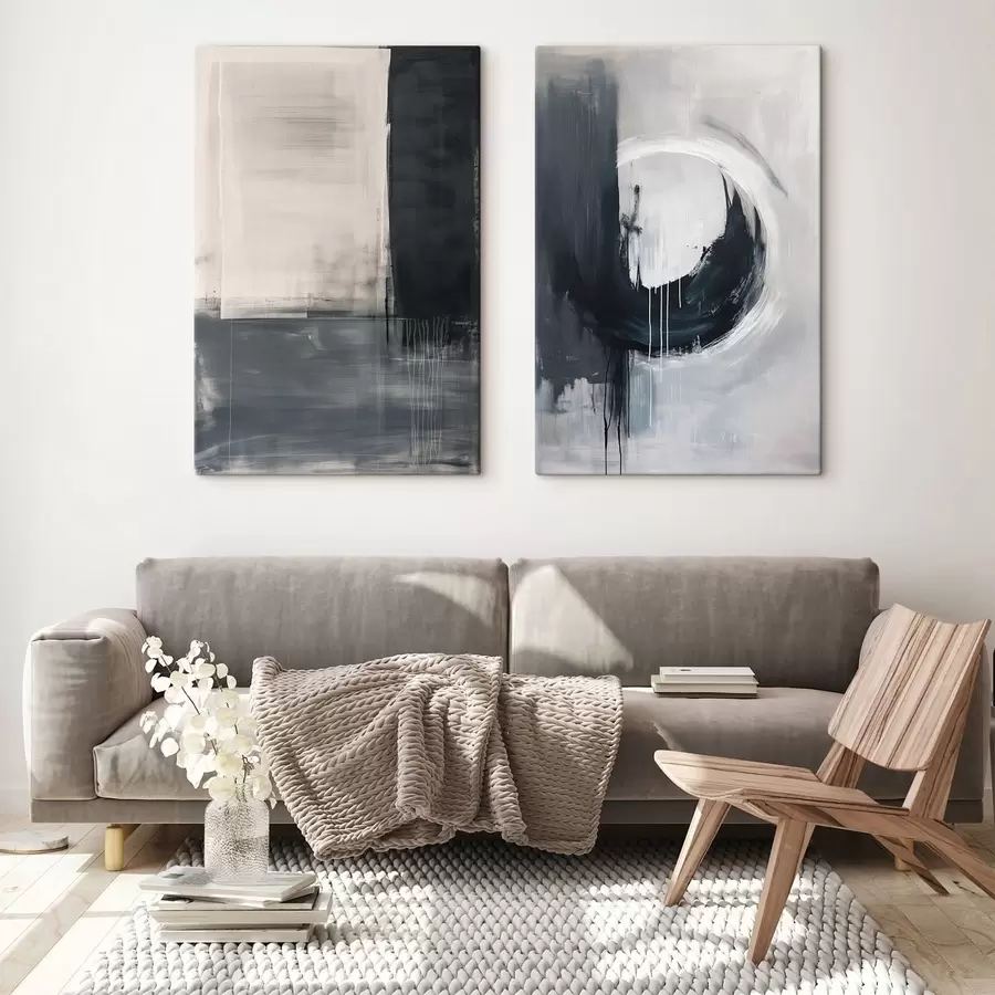 Wandbilder Abstrakte Komposition in Schwarz-Weiß-Tönen m01217