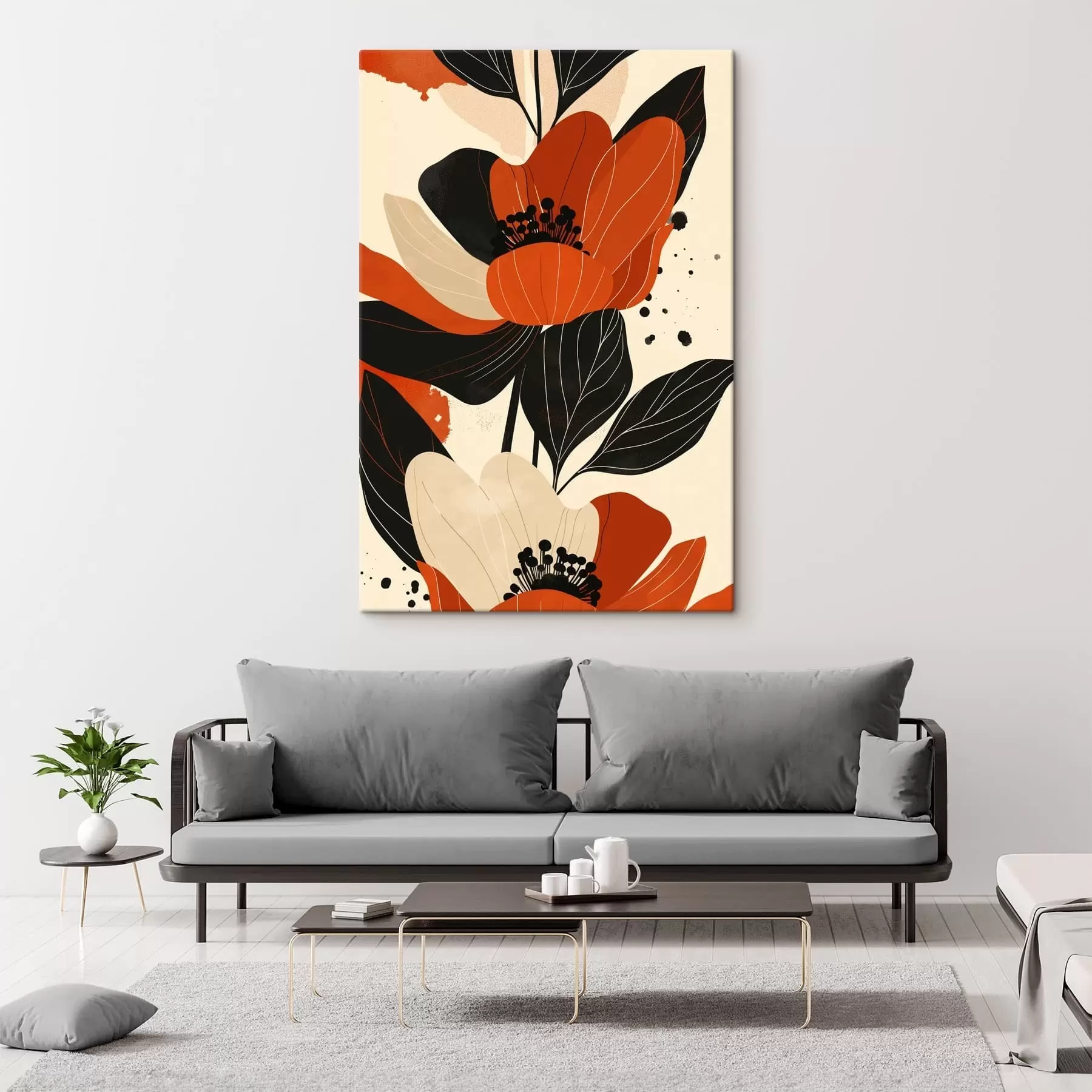 Wandbilder Große bunte Blumen s47468