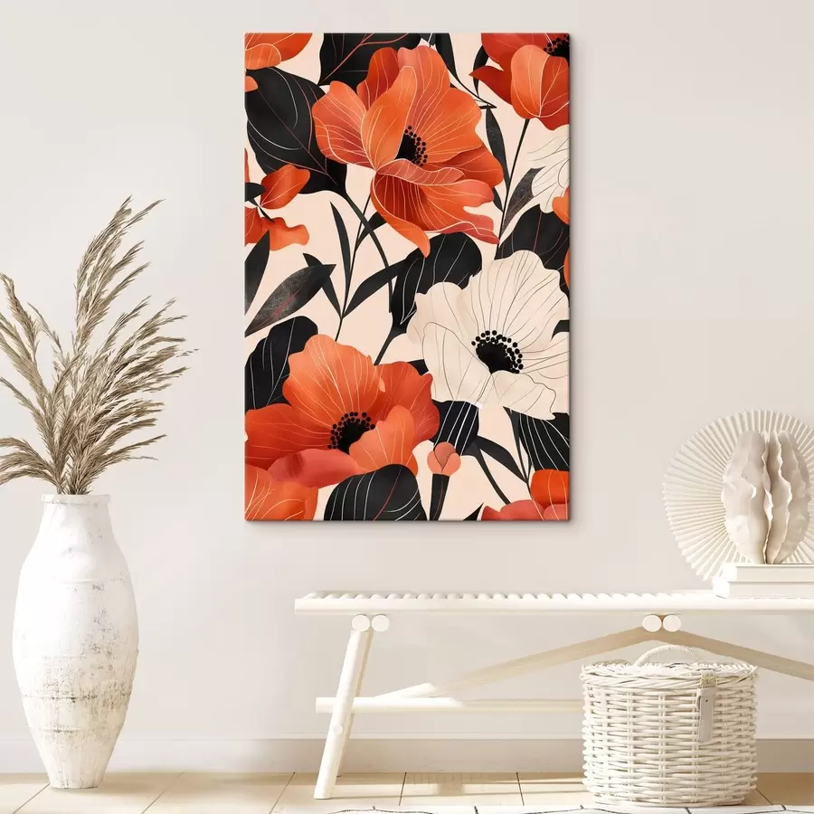 Wandbilder Große bunte Blumen s47469