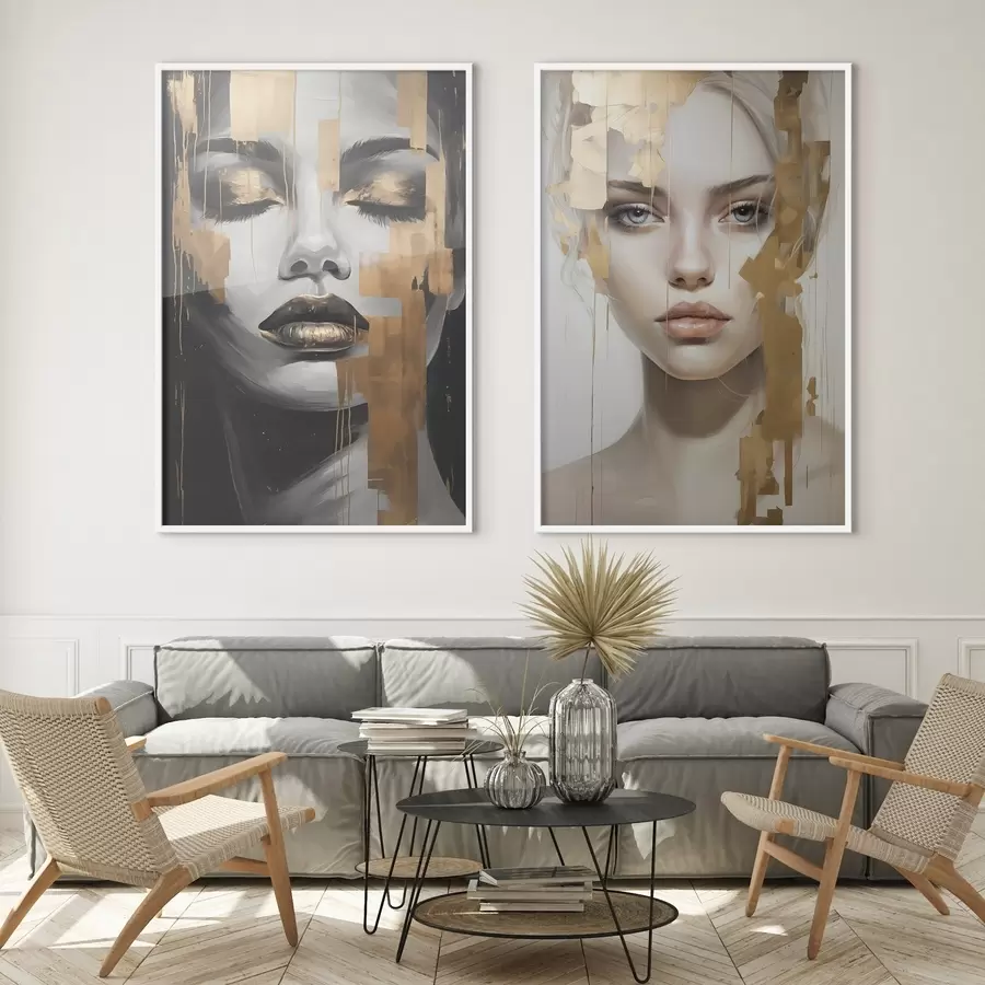 Fototapete Schwarzes und weißes Frauenporträt d00544