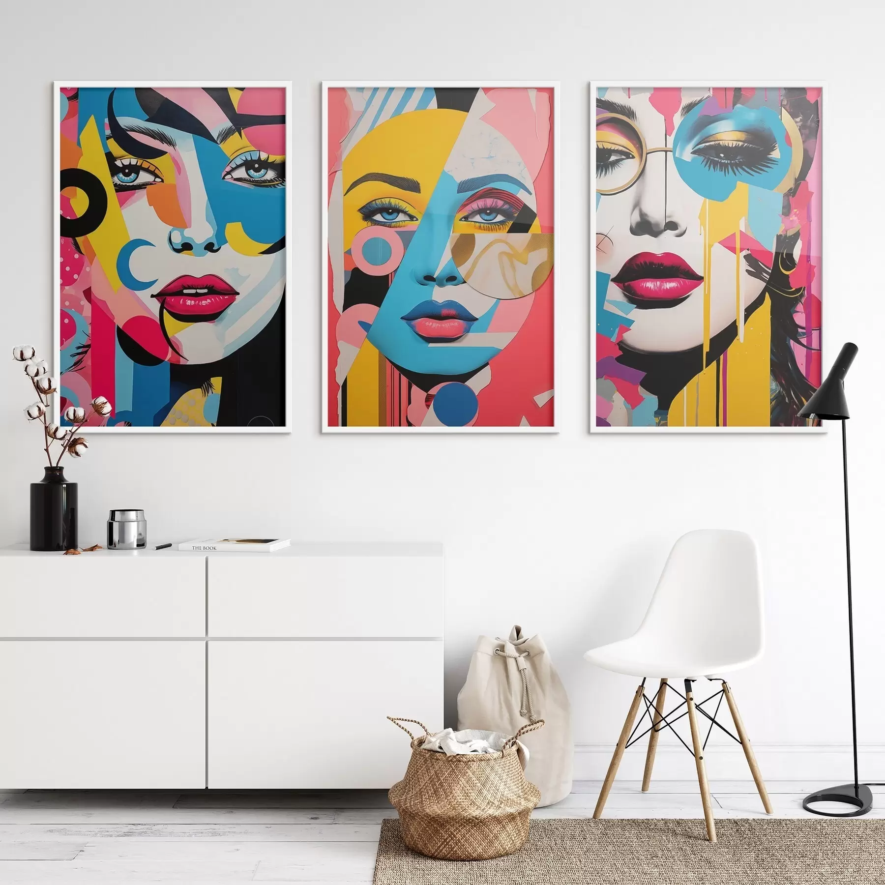 Fototapete Abstraktion von bunten Gesichtern d00557