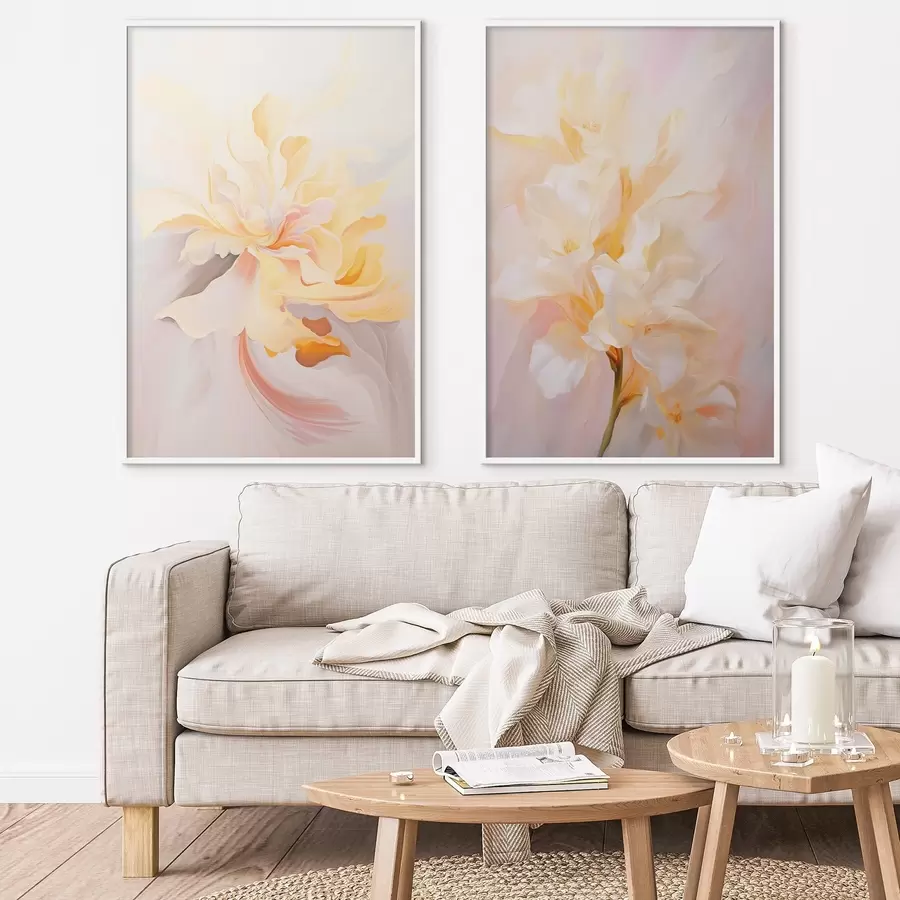 Fototapete Zartes Diptychon im Aquarellstil mit Farbübergängen d00576