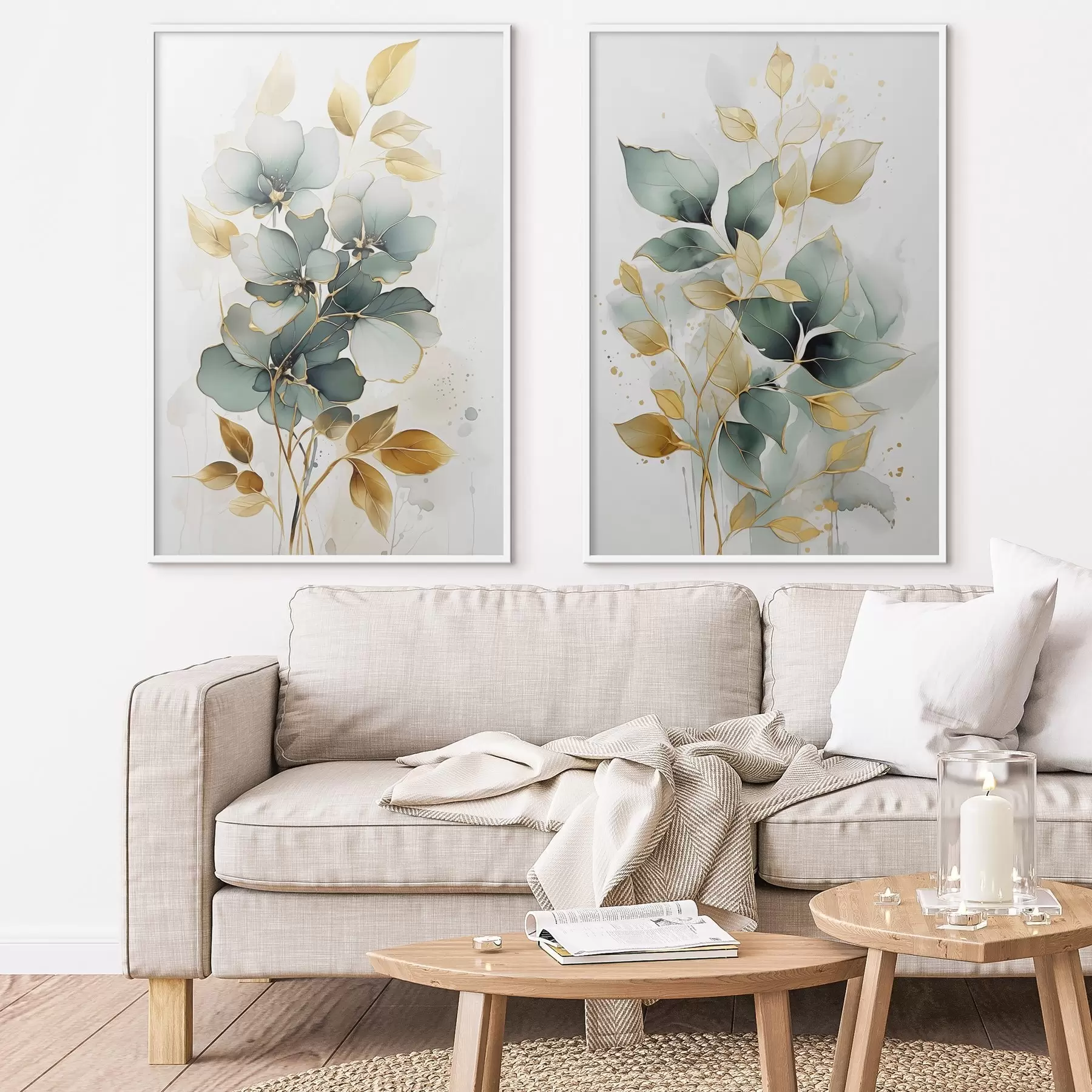 Wandbilder Abstrakte Zweige mit Blättern d00610