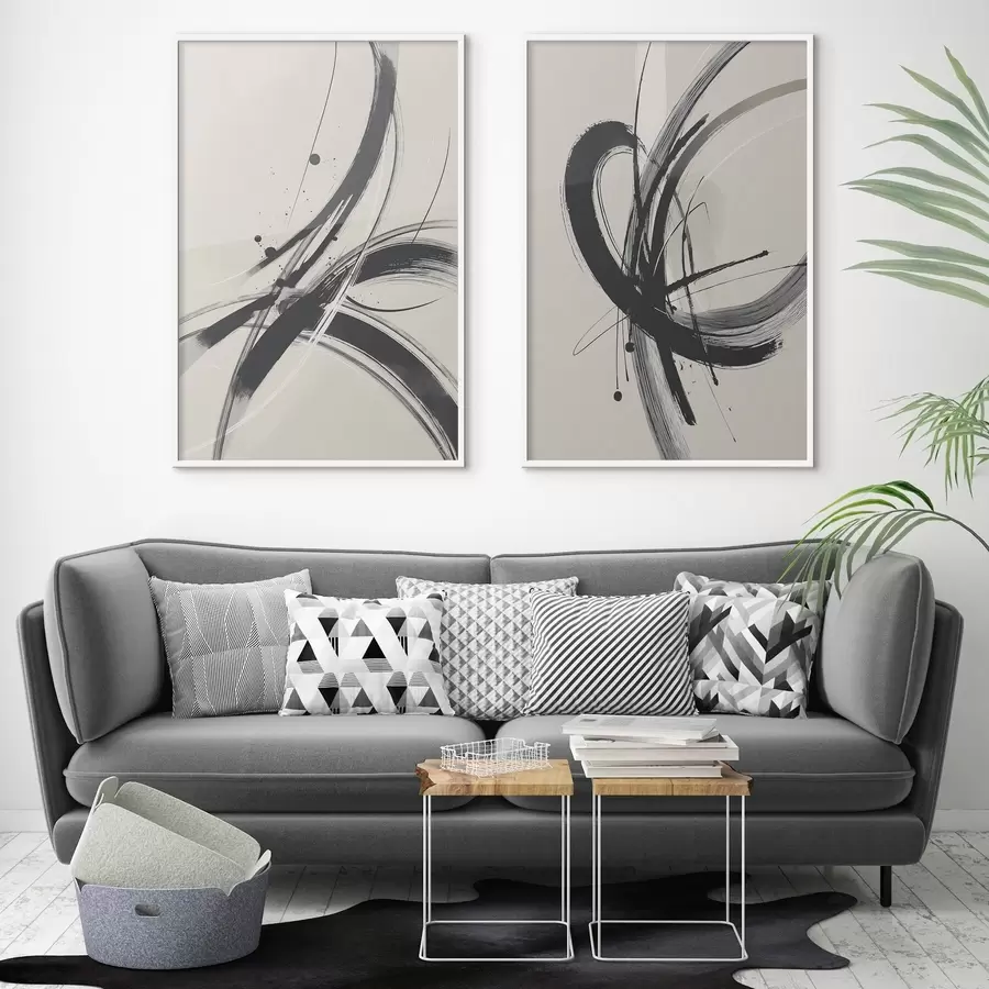 Fototapete Abstrakte minimalistische Pinselstriche d00613