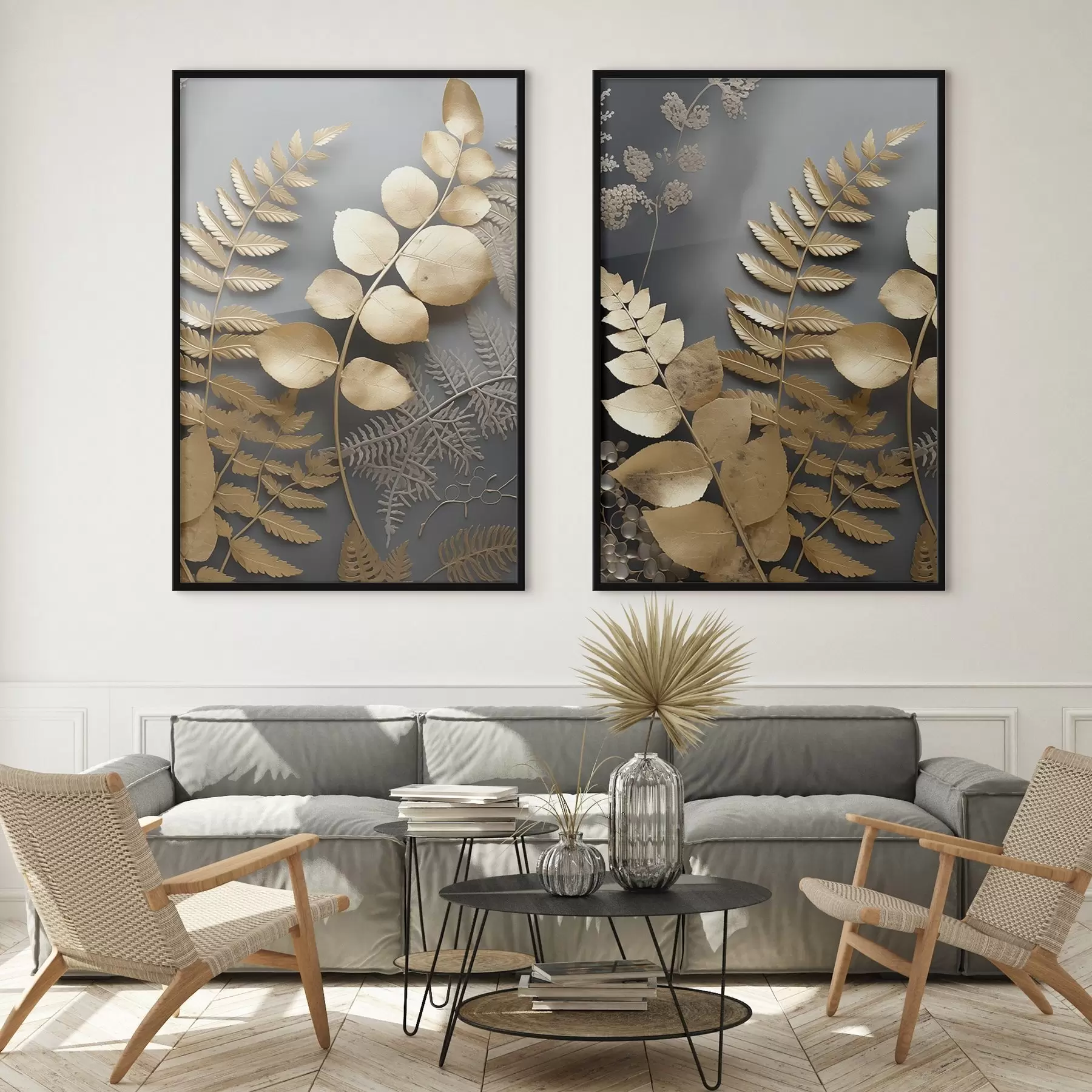 Fototapete Zweige von Farn und Eukalyptus d00615