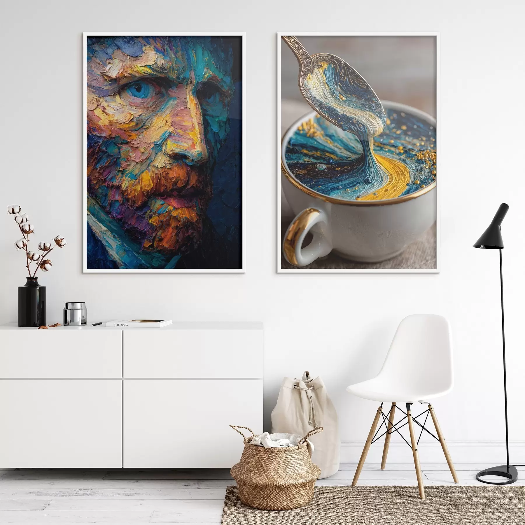 Fototapete Picasso und die Abstraktion in einer Tasse im Stil der Ölmalerei d00639