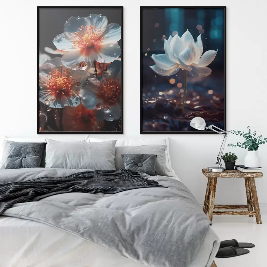 Fototapete Wasserblumen: Komposition mit Lotusblumen d00641