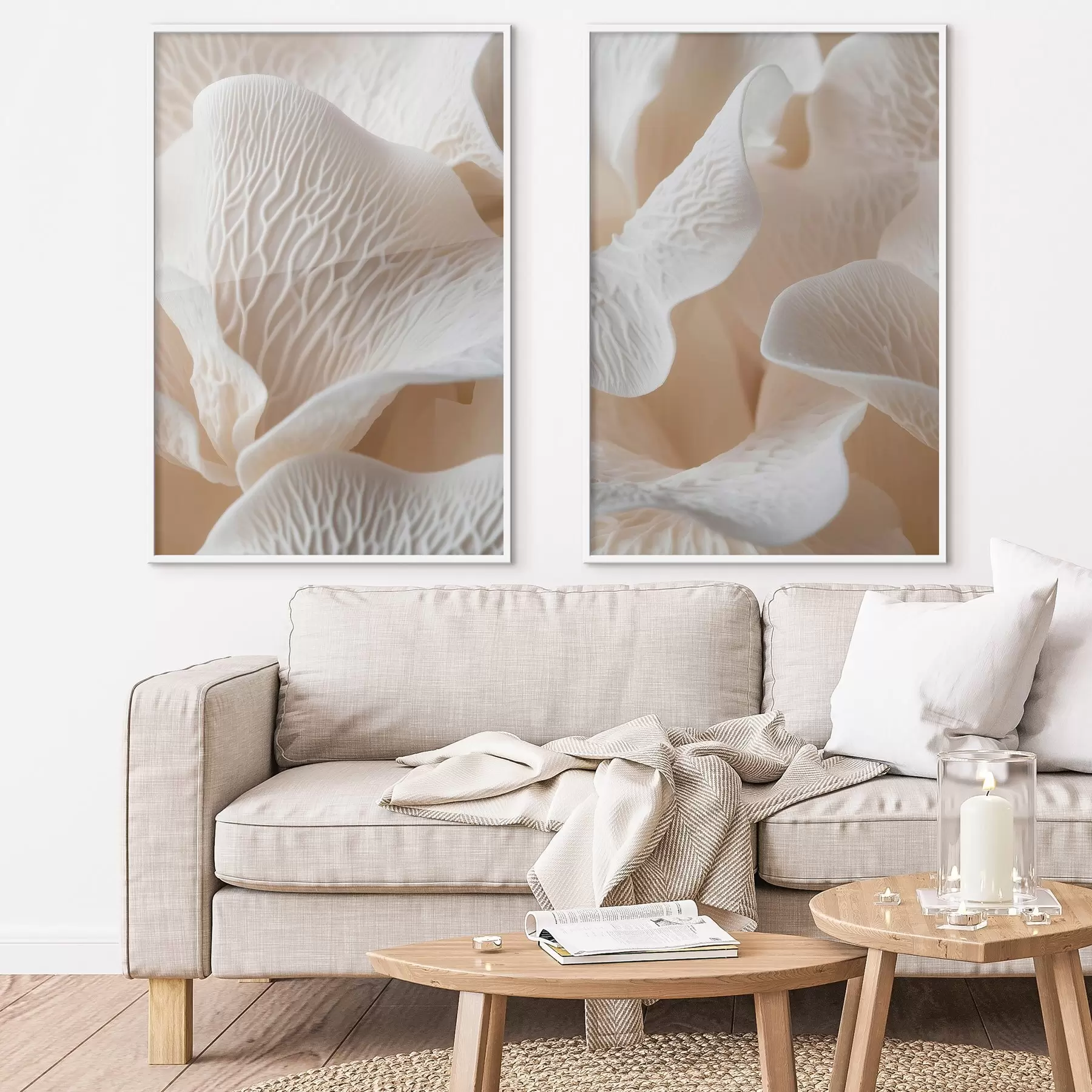 Fototapete blütenblätter mit Adern in Beigetönen d00697