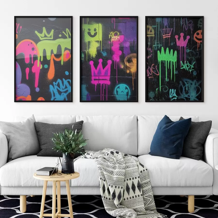 Fototapete leuchtende Straßenkunst auf dunklem Hintergrund d00703