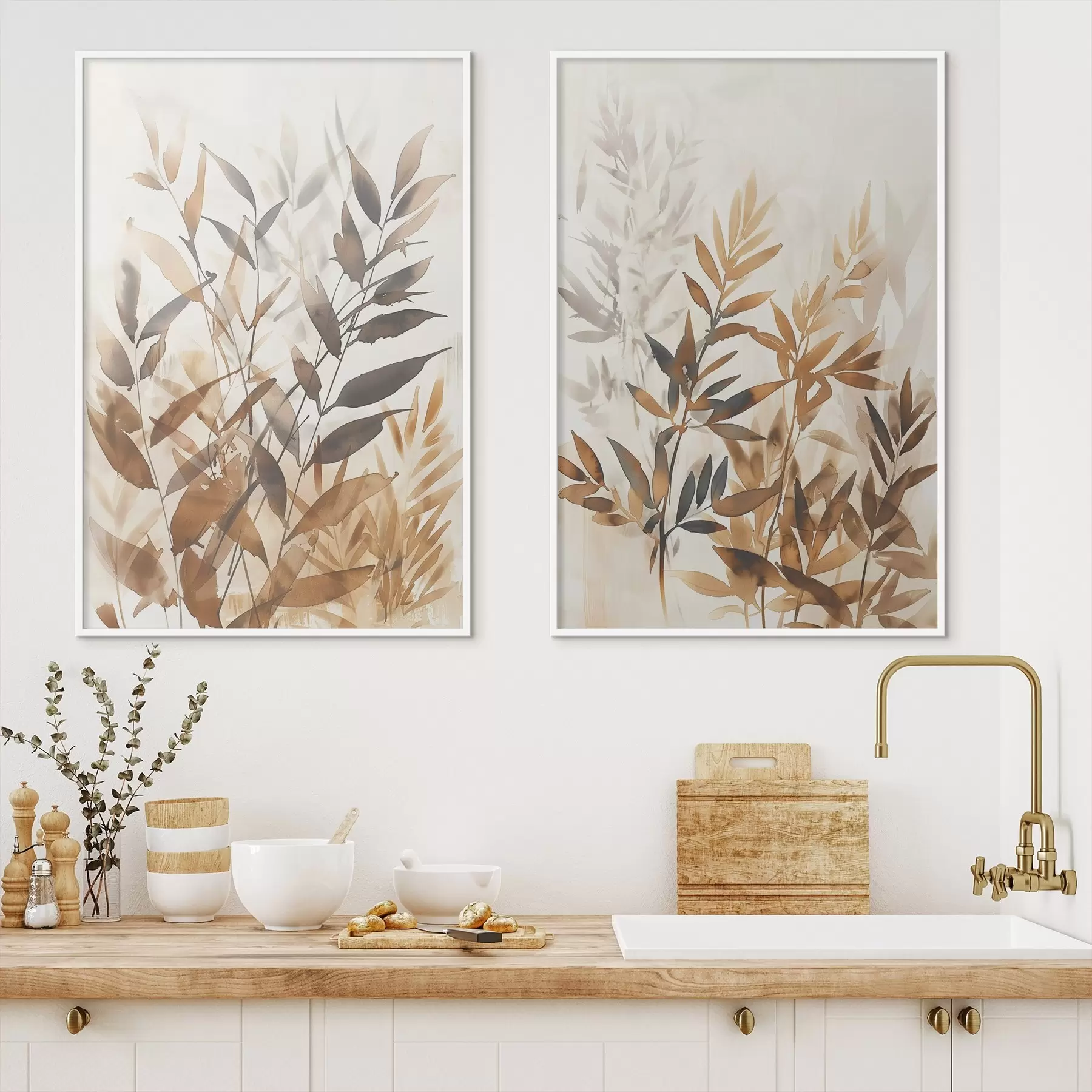 Fototapete Zarte Zweige mit Blättern d00715