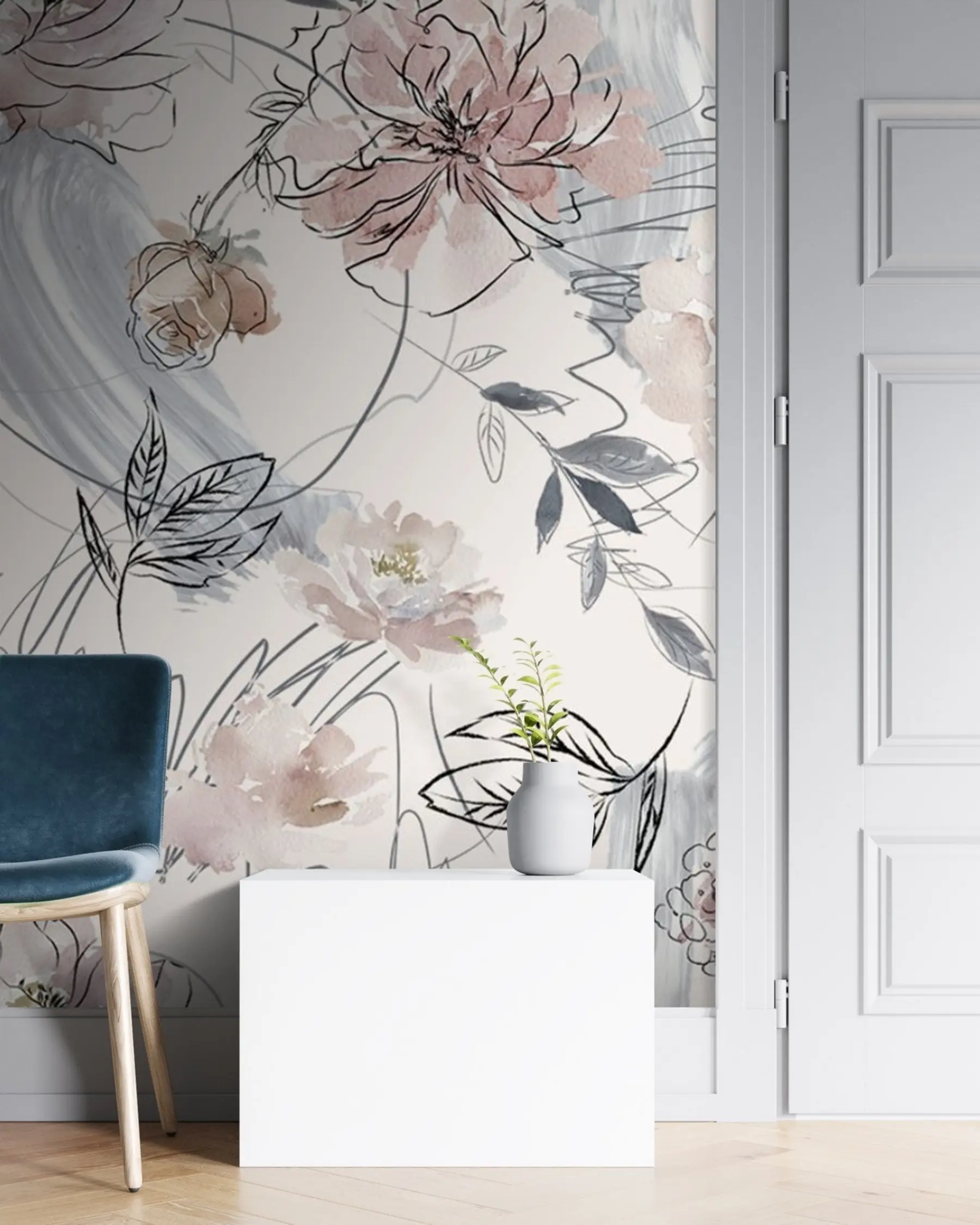 Fototapete Aquarellierte Blumen u71515