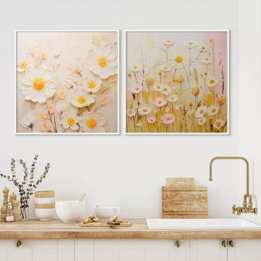 Fototapete Blumenwiese im Ölgemälde-Stil d00711