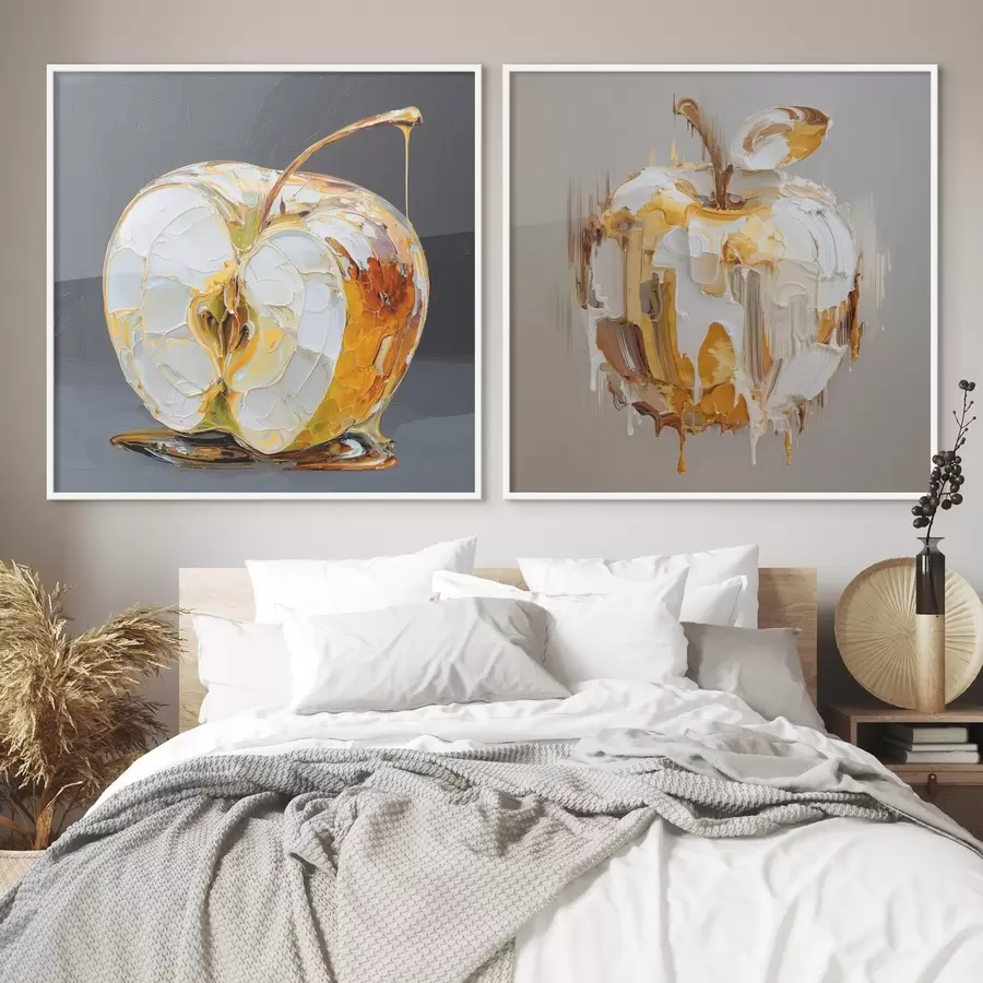 Fototapete Abstraktion mit Apfel in moderner Interpretation d00746