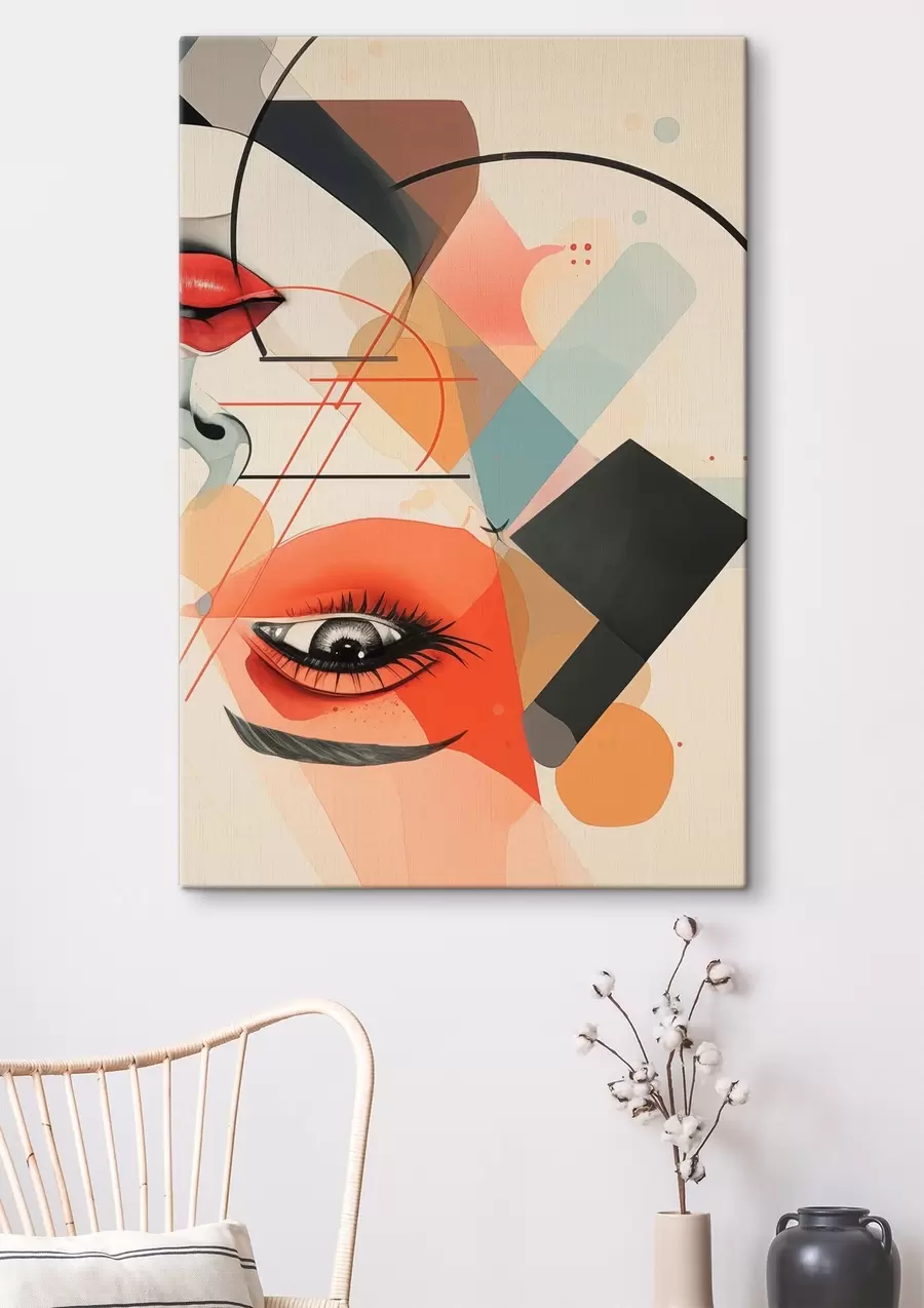 Wandbilder Gesicht und geometrische Formen s47448