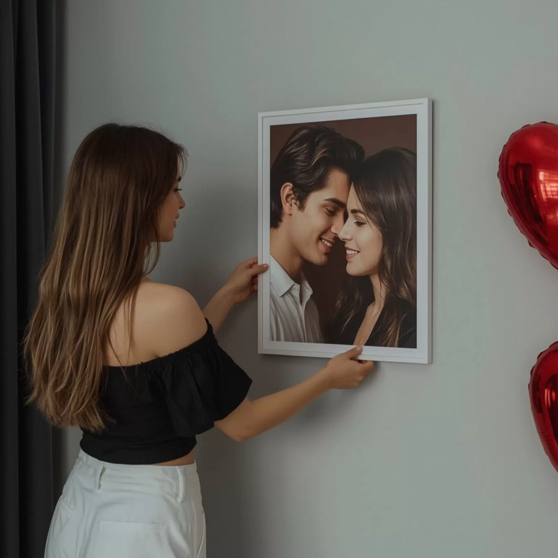Wandbilder Geschenk für ein Paar basierend auf einem Foto auf Leinwand s47193