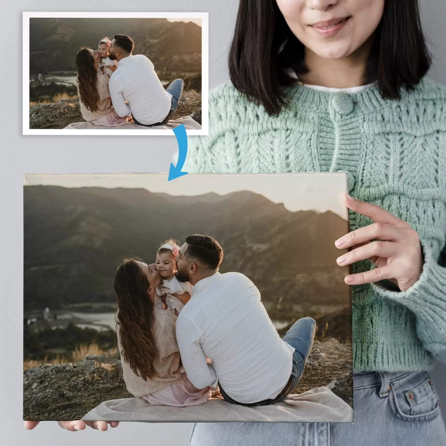 Wandbilder Romantisches Geschenk für ein Paar basierend auf einem Foto s47210
